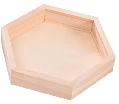 SOIMISS Bandeja de Joyería Hexagonal de Madera Beige para Joyas | Organizador para Aretes y Frascos de Perfume, Uso en Colección y Aniversario, Diseño Simple y Elegante