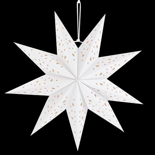 Papierstern 50cm Durchmesser,Papier Stern Dekoration,Weihnachtsstern Deko,Faltsterne Laternen-Dekoration,Papierstern zum Aufhängen für zu Hause,Fenster,Advent,Weihnachten,Geburtstag,Weihnachtsbaum