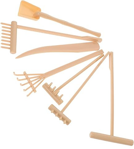 Happyyami 5 Sets Zen Garden Rake Set Mini Zen Sand Garden Tools for Meditation Decorative Accessories for Tea House Room Bookshelf