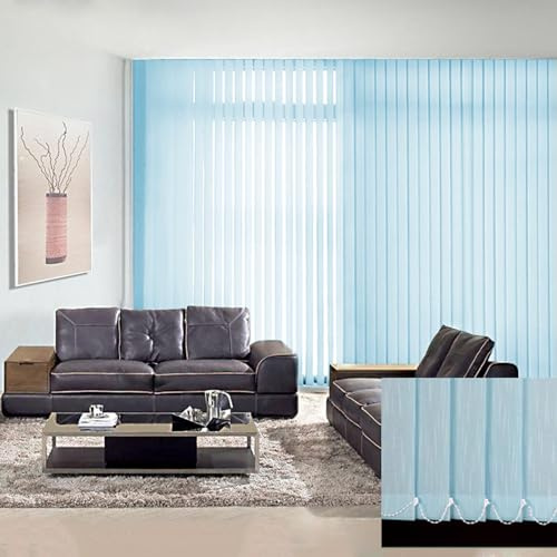 LRYELWA Tende Verticali Scorrevoli Oscuranti,Tende Verticali a Bande per Finestre,Veneziane da Interno per Privacy e Protezione,Isolate Termicamente,per Ufficio Domestico (Blu,110cm x 180cm)