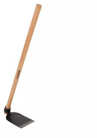 Azada ligera con mango de madera - Bricomed. 205x140mm mango de 90cm. Ideal para jardineria y agricultura.