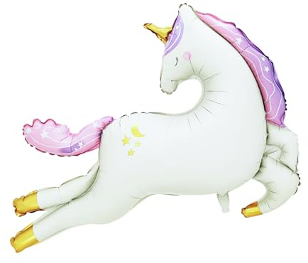 DazzJoy XXL Luftballon Einhorn Deko Kindergeburtstag, 3D Einhorn Luftballon Mädchen, Einhorn Ballon Geburtstagsdeko Kinder, Einhorn Folienballon