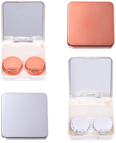 2pcs Contact Lens Case,Portable Travel Contact Lens Case Kit,Contacts Tool for Travel Outdoor Home Office Dormitory and Daily Use