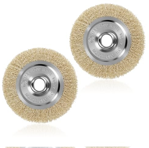 Cleaner Wire Brush Patio 2Pcs,115mm for for RY18PCA-0 OPC1800 OPC1815 EFB 400/401 and More,Wheel Brush with Arbor Hole Cleaning Rust Joint Debris Polishing Ryobi RAC814 Replacement Wire (16mm*10mm)