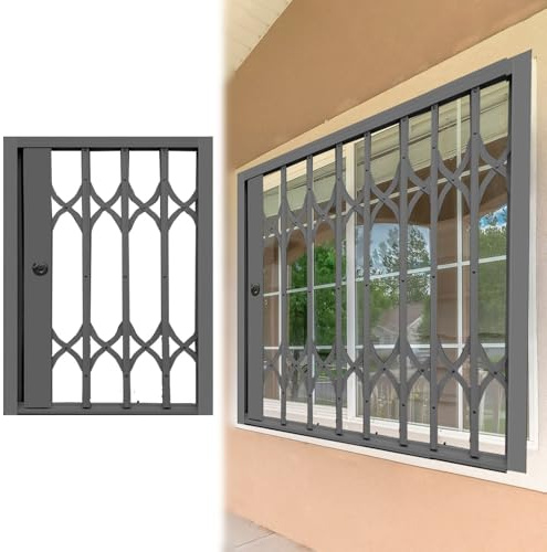 Outdoor Security Window Grille, Metal Burglar Protection for Folding Sliding Windows, Home Window Safety Screens, Gates for Front Doors, Ideal for Houses & Hotels