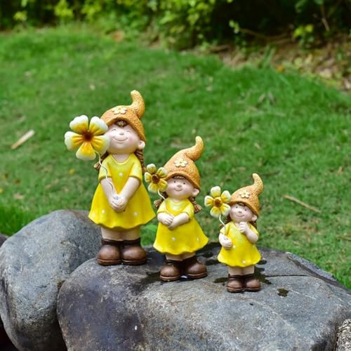 Oniissy Estatua de gnomo de jardín de porcelana para decoración de interiores y exteriores, encantadora decoración de mesa y patio con diseño caprichoso, ideal para festivales de otoño (A)