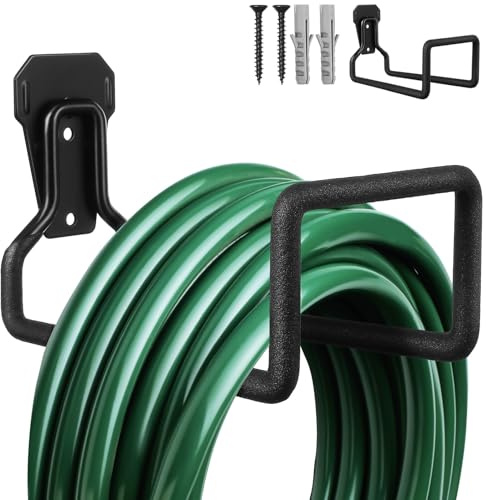 DOITOOL Heavy-Duty Garage Organization Hooks Metal Wall Mount Hose Holder for Garden and Patio Storage Easy Installation Utility Hanging Hooks for Secure Tool and Equipment Management