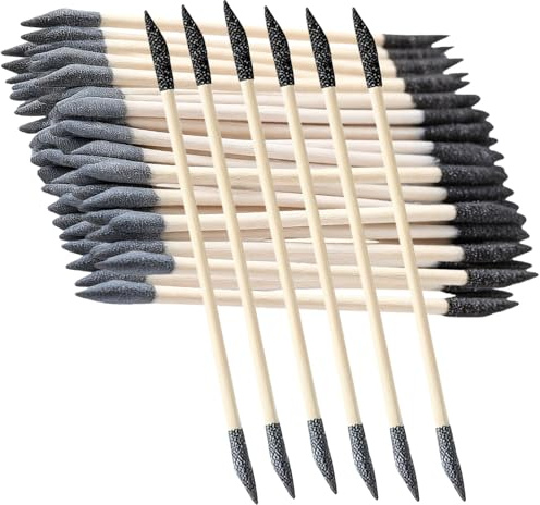 80 Stück 2 in 1 Schleifstab Set: Schleifstift, Granularität mit 150# Schwarz & 280# Grau, Holz doppelseitig Schleifstäbe Holzbearbeitung für Modellbau, Gundam, Holzarbeiten und Nageldesign