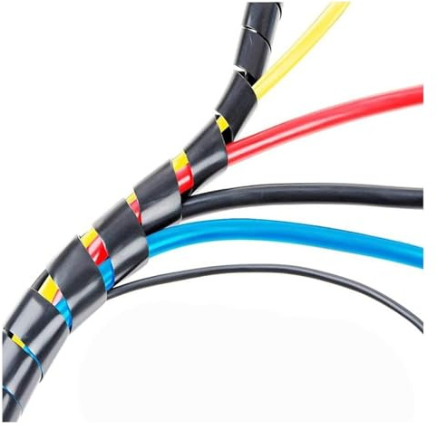Manicotto avvolgicavo a spirale, Spiral Cable Wrap For Wire Organization Black Multiple Sizes(4mmx50m)