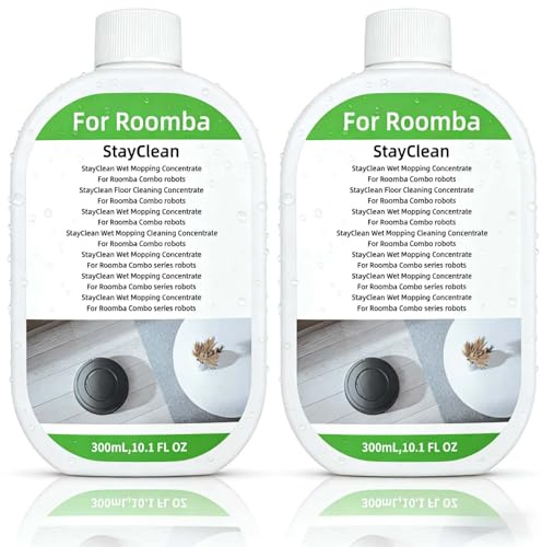 Limpiador de Suelos, 2 Botella, 300ml Aroma Fresco, Fórmula de Baja Espuma, Limpieza Profunda, Compatible con Roomba Plus 405/505/Max 705 Robot de Limpieza
