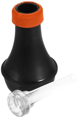 ANDRESLAD Silenciador de Trompeta Mini de Abs Ligero Naranja, Boquilla Transparente Pequeña, Accesorio para Práctica con Reducción de Ruido, Silencioso y Compacto para Trompetas Pequeñas