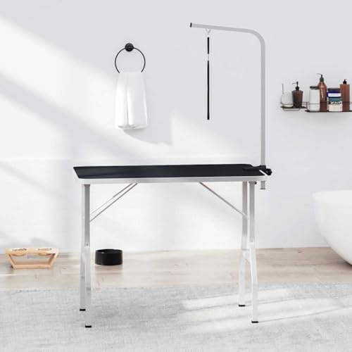 Mokuyary Table de toilettage réglable pour chien avec table de toilettage pour chien 1 boucle, table de toilettage pour animaux, table de bain pour chats, table de toilettage pour chiens