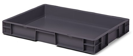 1a-TopStore Eurobehälter | Stapelkiste | Lagerbehälter | Kunststoff- und Transportbox | über 23 Größen | viele Farben | lebensmittelecht & aus robustem PP (Grau, 60x40x7,5 cm)