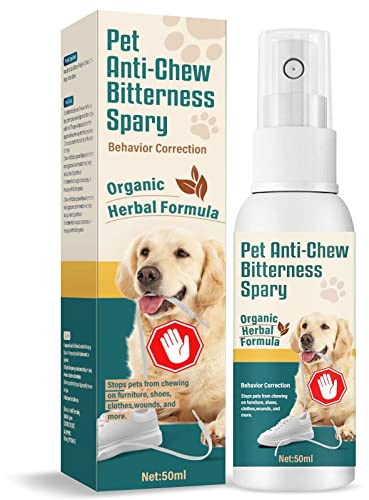 Anti Chew Spray for Dogs, Bitter Dog Spray for Dogs & Cats, Bitter Sp-ray Deterrent for Indoor and Outdoor Use, Protect Your Furniture, 50ml