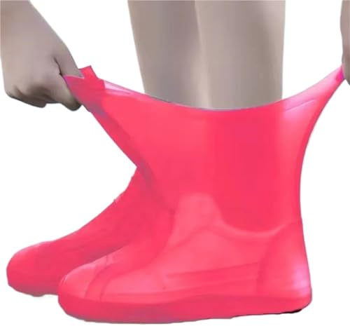 JBJYGSG Copriscarpe impermeabili Stivali da pioggia antiscivolo in silicone Protezione for scarpe da ginnastica unisex for riutilizzabili all'aperto(Pink,M(35-39))