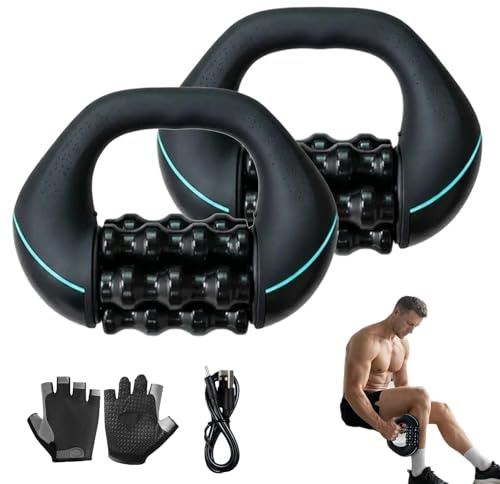 Massageroller Elektrisch - 3 Stufen, Handmassagegerät mit 24 Massageknöpfen, Faszienrolle Elektrisch für Tiefengewebe, für Rücken, Schulter, Beine (1PCS)