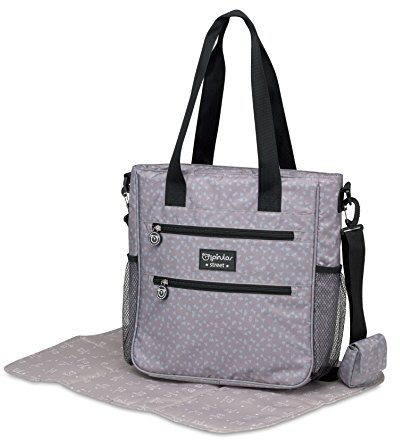 Pirulos Bolso/Panera + Cambiador Bebé Portátil + porta chupetes Hecho con Materiales /bolso Carro con cambiador y porta chupetes, Medidas 31x35x10cm Color Lino