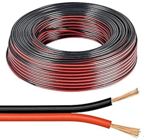 electrosmart 10m Red/Black 2x 1mm 2x 89 Strand Speaker Cable Wire for Home HiFi/Car Audio etc