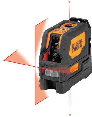 Klein Tools 93LCLS - Nivel láser de línea cruzada con punto de plomada, autonivelante, incluye abrazadera de montaje magnética