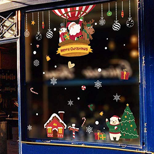 Papier Peint De Noël De Nouvelle Année D'applique, Papier Peint De Décoration De Chambre D'enfants De PVC Détachable Auto-adhésif, 2 Feuilles 60 * 90 Cm