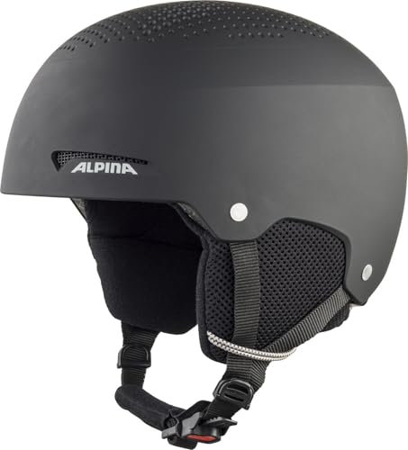 ALPINA ZUPO - sicherer, stoßabsorbierender, belüfteter & schlagfester Skihelm für Kinder - Black matt - M (51-55 cm)