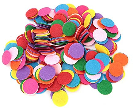 Dischetti Rotondi in Feltro 200 Pezzi, Decorazioni per Tavola Matrimonio e Feste, Accessori Leggeri per Fai Da Te e Progetti Creativi, Colori Assortiti Brillanti per Bomboniere e