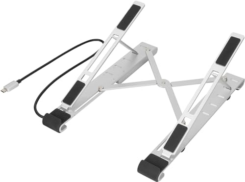 DIGITUS Variabler Notebook-Ständer mit integriertem USB-C Hub, 5-Port