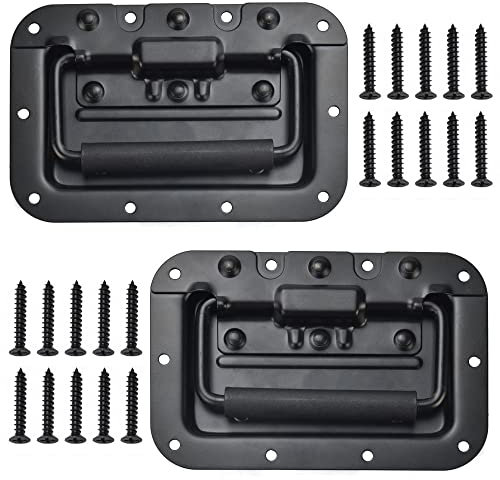 STCRERAG Poignées de Caisse Pliantes en Fer 16x10cm Ressort Antirouille Traction Anti-déformation Vis Bagages