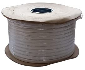 Ali's DIY 6193B - Cavo elettrico bipolare piatto da 4 mm², colore bianco, LSF (basso sviluppo di fumi), 2 x 4 mm² + terra da 4 mm², 7 metri di lunghezza