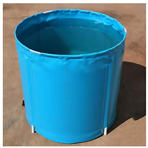Blu Serbatoio Per Acqua Piovana Pieghevole, Robusto PVC Sistema Di Raccolta Dell'acqua Serbatoio Esterno, Con Kit Spigot, Per Cisterna Giardino,Blu,500L/80X100CM