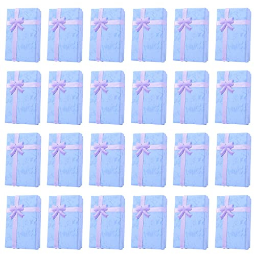 24er Pack Schmuck Geschenkbox,Rechteckige Pappschachtel Set,Papier Geschenkverpackungen Schachteln mit Schleife und Schaumstoff,Karton Geschenkschachtel für Jahrestage Hochzeiten Feste Geburtstage