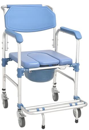 YAZURI Silla elevadora for Pacientes, Inodoro for Silla de Ruedas de Ducha con cojín Suave y Asiento de Inodoro, Ayuda de Transferencia de Silla de Ruedas for baño