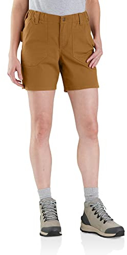 Carhartt Pantaloncini da lavoro in tela da donna robusti Flex Relaxed Fit, Carhartt, marrone, 40