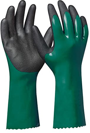 Gebol Hydro | 1 Paar | Größe M (Gr 8) | Teich- und Pool Gartenhandschuh | wasserfester Nitril Chemikalienschutzhandschuh mit bester Griffsicherheit | für Damen/Herren | grün