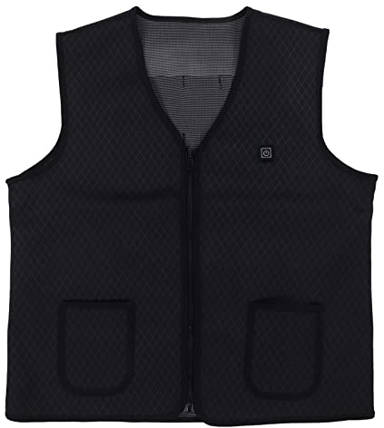Gilet chauffant, gilet électrique à col en V, 3 températures réglables, tissu de plongée en plein air pour le bureau (XL)