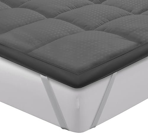 Autsel Matratzentopper 160x200cm 3D Ultra Soft Matratzen Topper Atmungsaktive Premium Matratzenauflage Allergiker geeignet für Unterstütung Kuschelige Weiche Matratzentopper Hellgrau