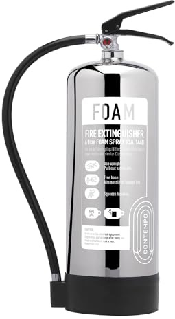 Contempo Foam Fire Extinguisher - Luxury - FireShield (Stainless Steel, 9ltr)