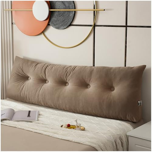 ZTGL Plüschkissen Rückenpolster für die Wand, Lesekissen für Sofa, Sitzkissen, Wandkissen, mit waschbarem Bezug - Ideal zum Anlehnen im Bett,Braun,80x40x12cm