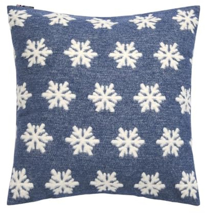 David Fussenegger Kissenhülle Schneeflocke 50x50cm Kissenbezug kuschelweich aus Recycling-Baumwolle nachhaltig produziert ÖkoTex100 GRS Made in Austria Farbe Jeans-Blau