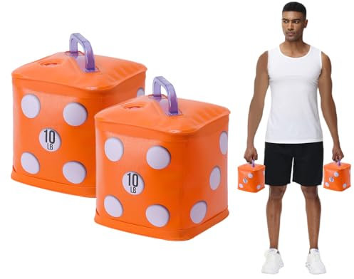 DEIRIS Reise-Hanteln, wassergefülltes Kurzhantel-Set, Fitness-Übung, Kugelhantel, 9 kg/Paar, tragbares Fitnessgerät, Spaß für Krafttraining, Kerntraining
