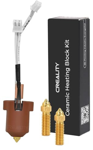 Creality Ender 3 V3 KE Keramik Hotend Kit, 300°C Hochtemperatur-Widerstand Ganzmetall-Heizblock-Kit Hohe Wärmeleitfähigkeit, 3D-Drucker-Extruder Hot End Ersatz mit 2PCS 0,4mm Düsen
