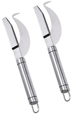 Garneck 2 Pezzi Raschietto Per Squame Da Pesce in Acciaio Inossidabile Strumento Portatile Per Raschiare Il Pesce Facile Da Usare E Pulire Utensili Da Cucina