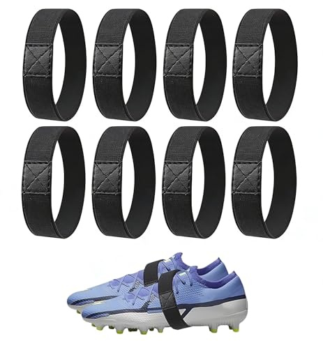 Alriedy 8 Stück Schnürsenkel Fixierband Kinder,Schnürsenkel Fixierband Anti,Loose Band Fußballschuhe Reißfeste Fixierband Für Fußballschuhe, Stretching Band Verhindert Schleifenlösung
