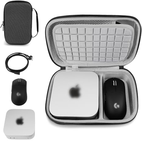 XINGFUDAO Étui de transport rigide pour Apple Mac Mini M4/M4 Pro 2024 avec espace pour souris et accessoires, sac imperméable et résistant à l'abrasion pour Mac Mini M4, noir
