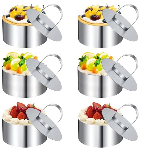 Ensemble de moules à gâteau ronds en acier inoxydable, outils professionnels de qualité alimentaire, plusieurs tailles, 8 x 8 x 3,8 cm, pour desserts superposés, mousse, pâtisseries