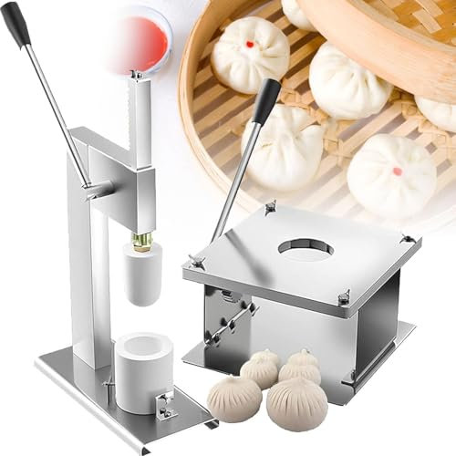 Machine à Baozi semi-automatique, machine à Baozi de bureau, 400-500 pains/H, avec 3 pièces de moule, fonctionnement manuel, avec coussin antidérapant, parfait pour la cuisson de plats Bao à la vapeur