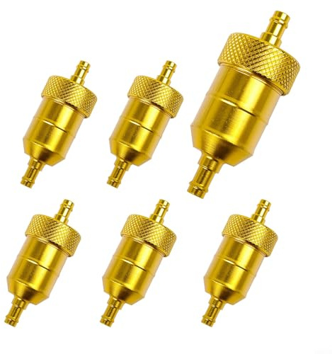 Kraftstofffilter,6 Stück 8mm,Aluminiumlegierung,Benzinfilter Gasöl,kraftstofffilter benzin,Flüssigkeitsfilter Benzinfilter für Motorrad Roller Mofa Diesel Moped