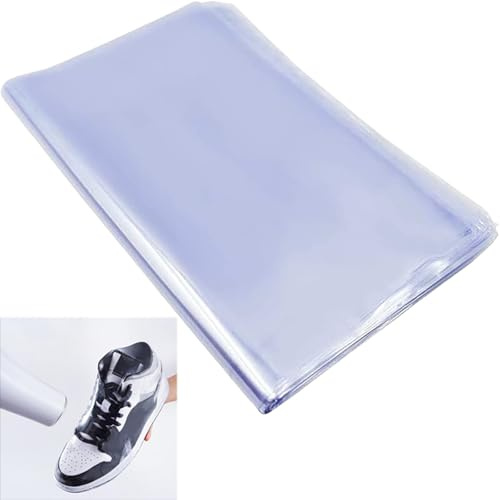 Zephyra 50 Stück Schrumpffolie Beutel 28 x 45 cm,Transparente PVC Schrumpfbeutel für Schuhe,Badebomben,Kosmetik,DIY-Handwerk,Wasserdichte Heat Shrink Folie,Heißsiegelbeutel für Verpackung & Geschenke