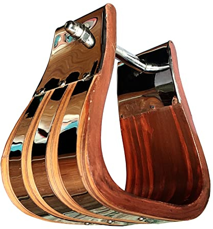 Sazaar Tack Set di staffe in legno con sella per cavallo in stile occidentale, 12,7 cm, in acciaio, set da 2 pezzi, ST-001