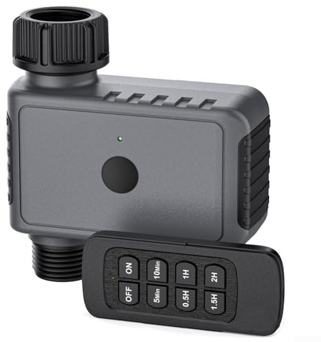 CWOQOCW Digitaler Gartenbewässerungs-Timer mit 50 m Fernbedienung, 6 Bewässerungsmodi, batteriebetriebenes Wasserventil für Rasensprenger
